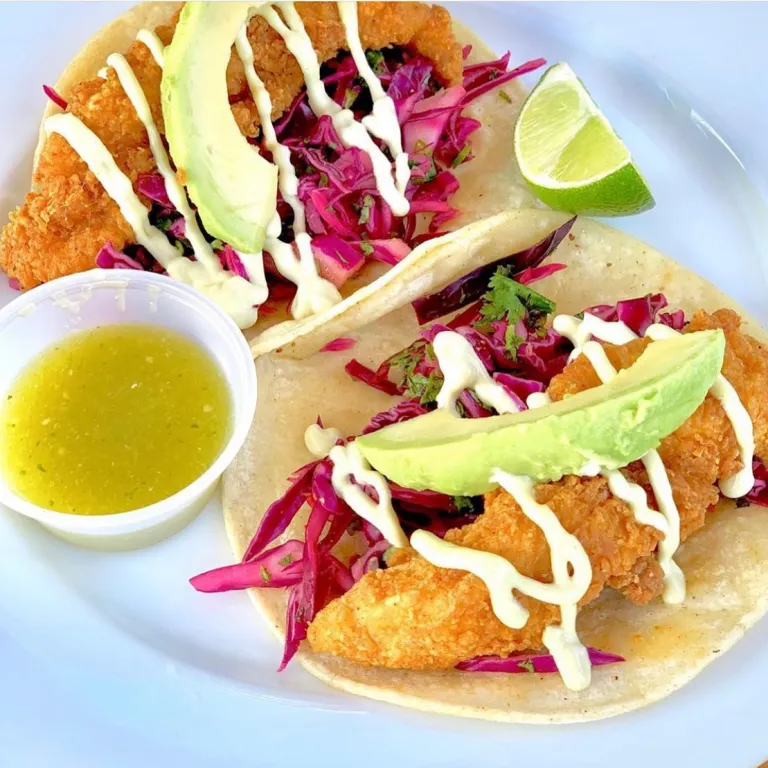Crispy fish tacos with cabbage slaw